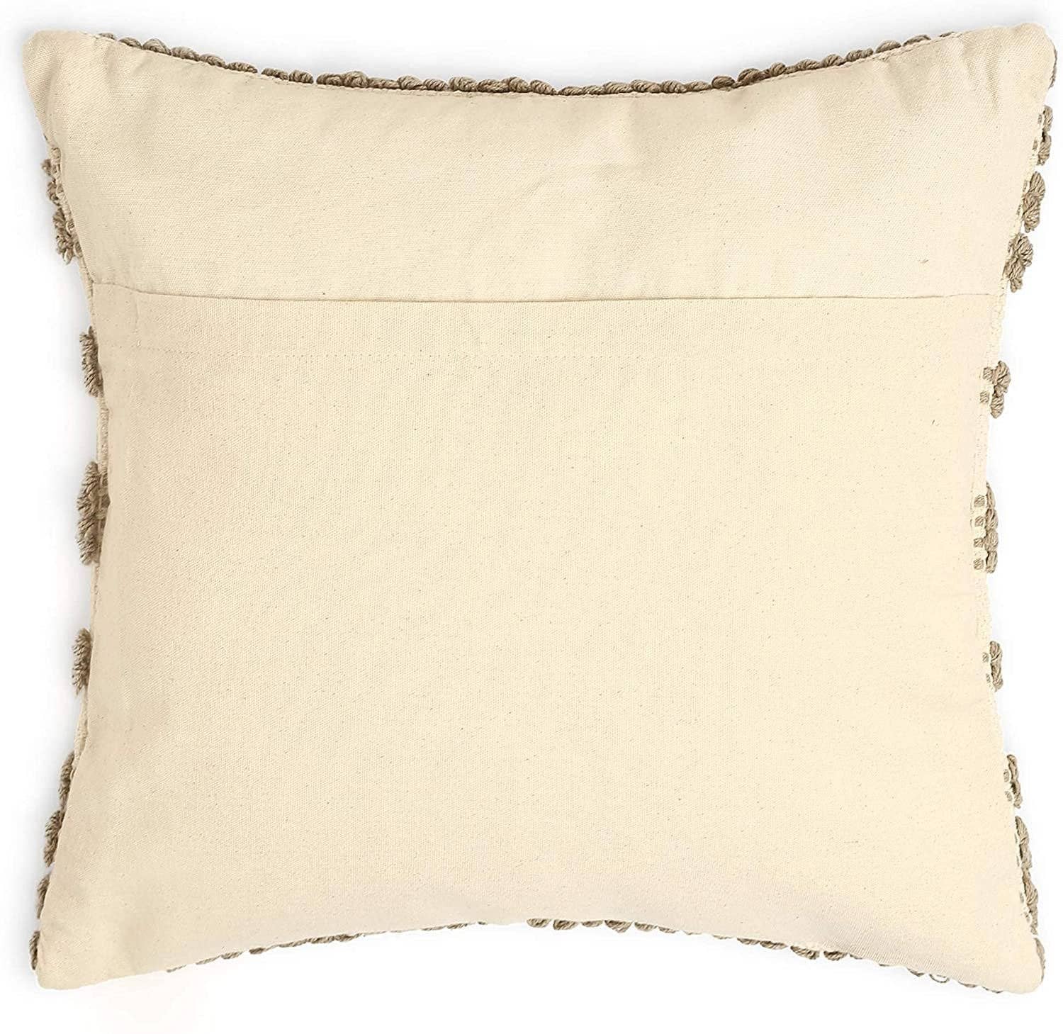 Natural REDEARTH Throw Pillow Covers 100% Cotton (18x18) Pack of 2 for wholesale on Faire4