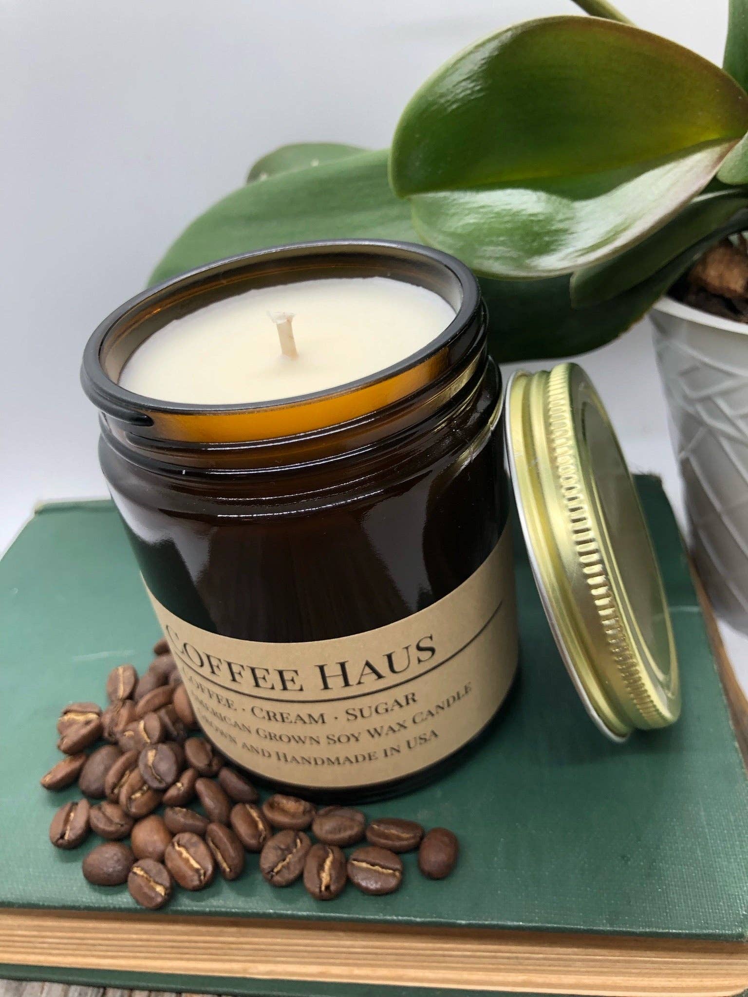 Prairie Fire Candles - Wholesale Jar/Filled Candle - Coffee Haus Soy Candle | 9 oz Amber Apothecary Jar