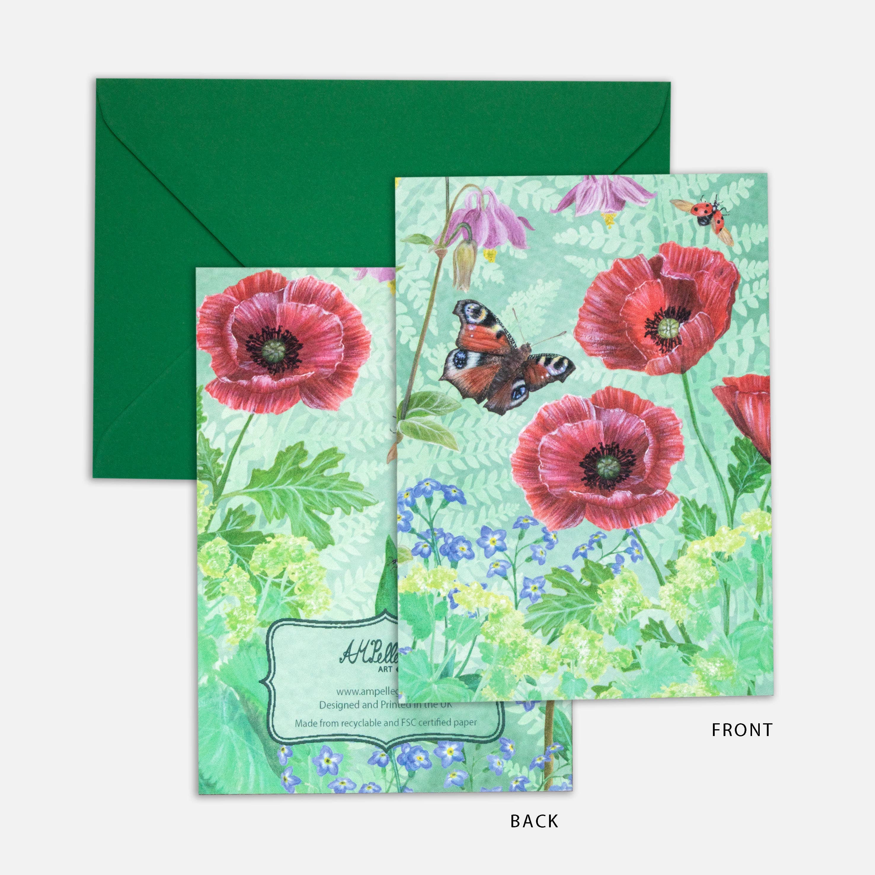 AMPellegrini Art & Design - Wholesale Everyday Greeting Card - Red Poppy card / Greeting card with garden flower print1
