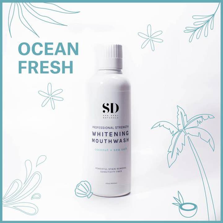 Spa Dent Naturals - Wholesale Mouthwash - Advanced Whitening Mouthwash - Coconut and Sea Salt