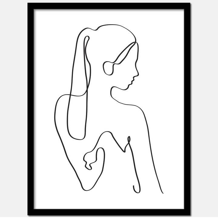 Female Line Art - Single One Line Drawing with Woman for wholesale by Villa Posh