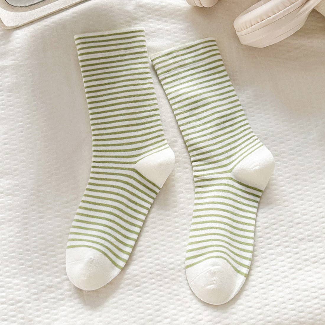 Funkyrel® Atzbranding Limited - Wholesale Sokken - Dames - Rufia - Kleurrijke Gestreepte Sokken tot Halverwege de Kuit12