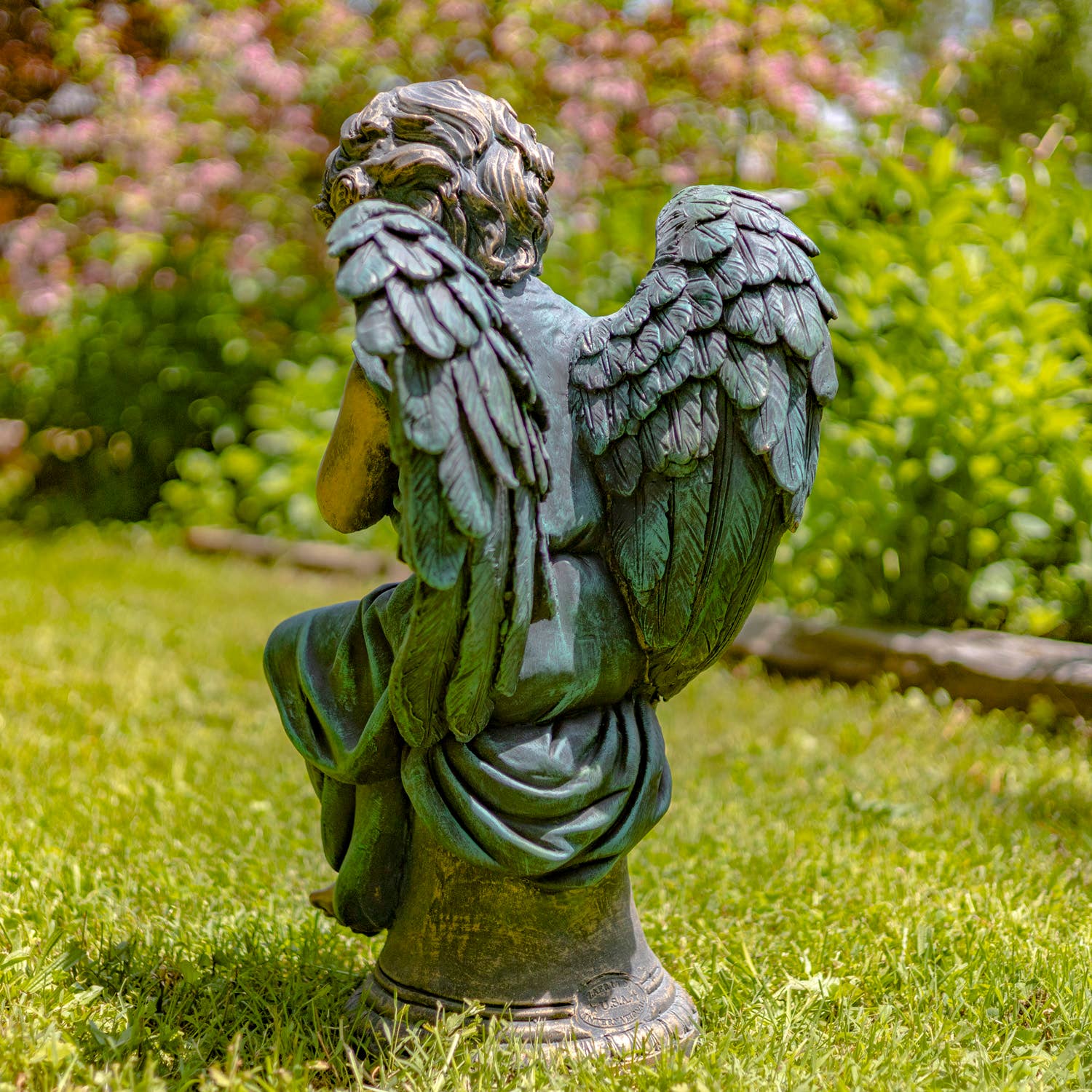 Zaer Ltd. International - Vente Bibelots/décorations d'extérieur - Statue d'ange en magnésium de 28 po en T assis et priant - 2 options8