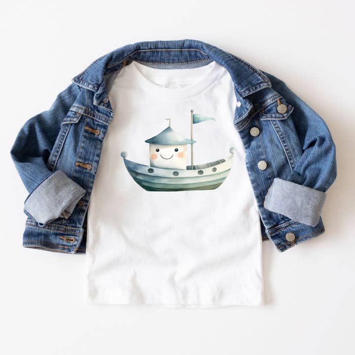 Happy Tugboat Tee for wholesale by ChubbyBubbyBear