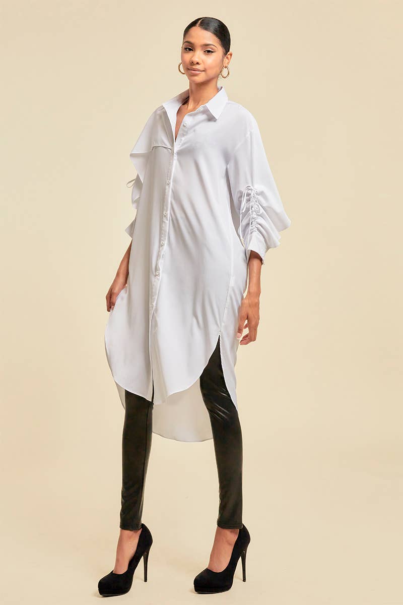 QMP Moda – Großhandel Kleid – Damen – ASYMMETRISCHES HEMDKLEID3