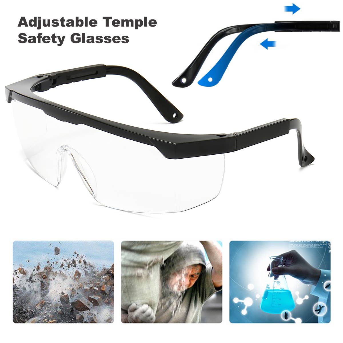 Trio Trading - Wholesale Safety Equipment - Extendable Safety Glasses 36 Pack Polycarbonate Lenses0