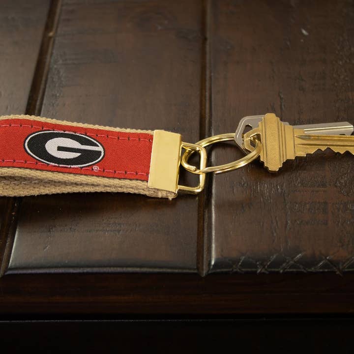Zep-Pro - Wholesale Keychain - Unisex - Georgia Bulldogs Collegiate Woven Ribbon Key Chain. University of Gerogia Key Fob. UGA Dawgs Gift. Brass Clasp and O-Ring.4