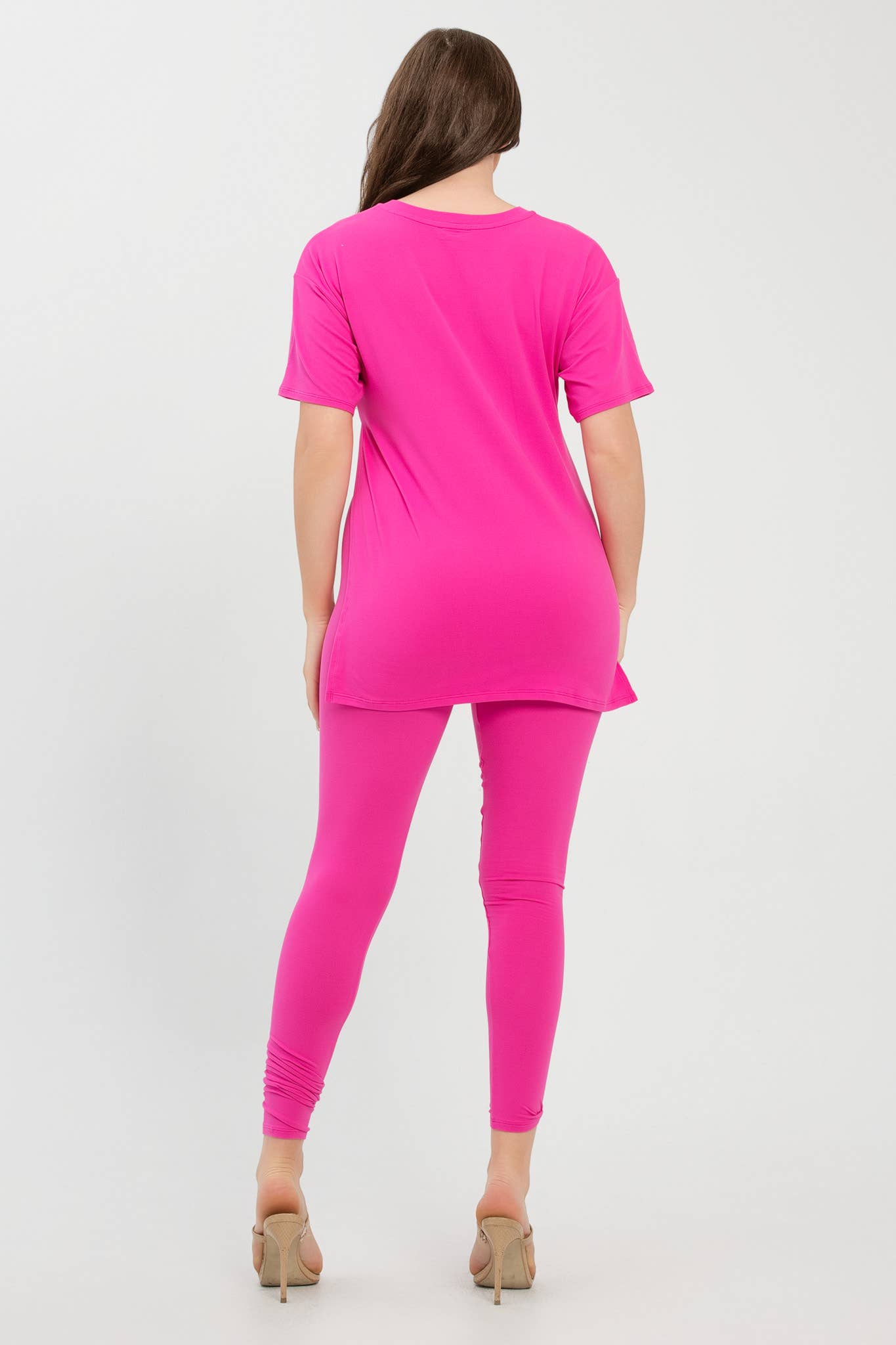 Julia by LoveJ - Wholesale Top & Pant Set (NOT Loungewear) - Women's - V Neck Side Slits Basic Top And Leggings Set21