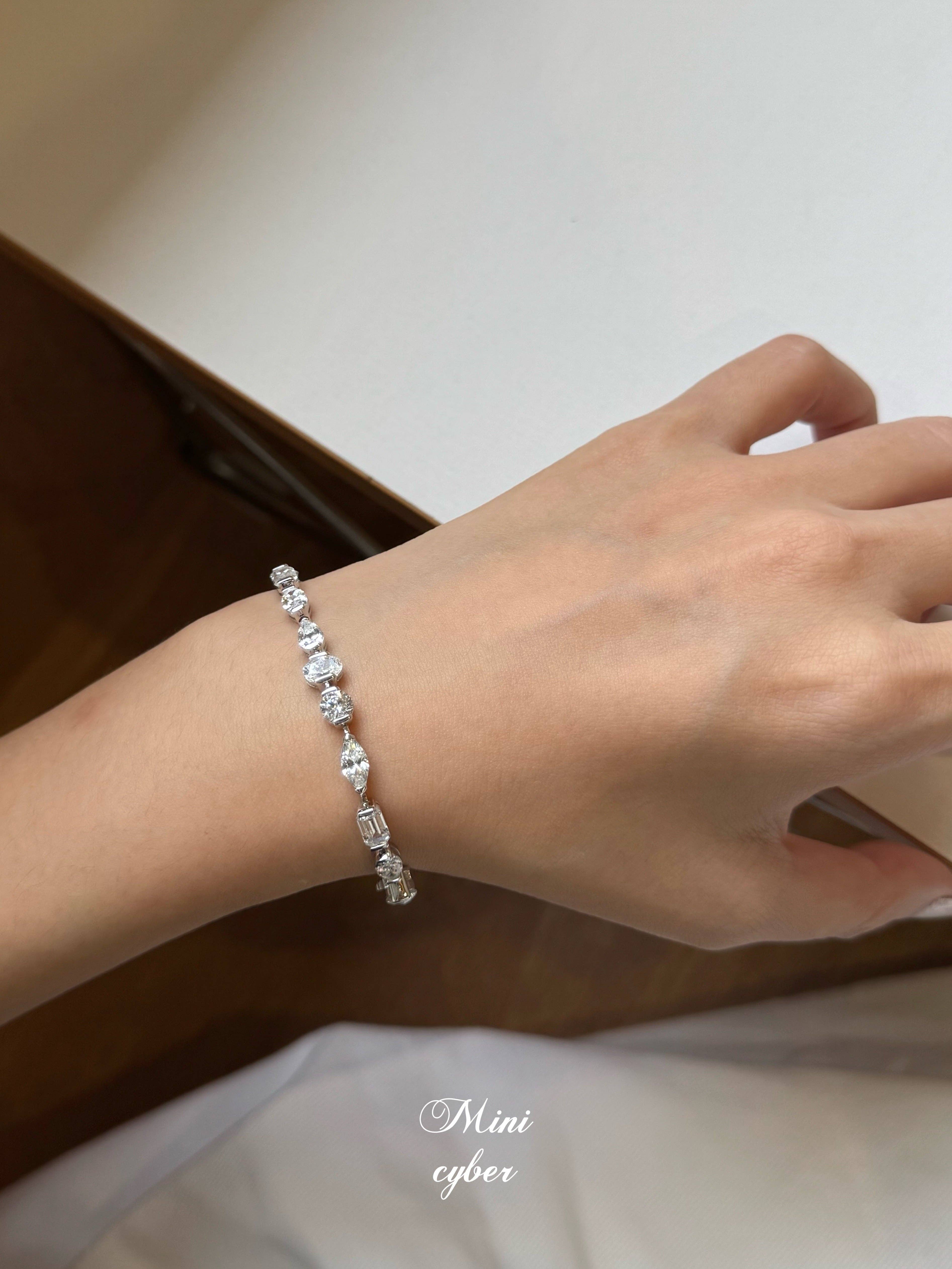 MINICYBER STUDIO - Wholesale Tennis Bracelet - Asymmetric Full Diamond Tennis Bracelet1