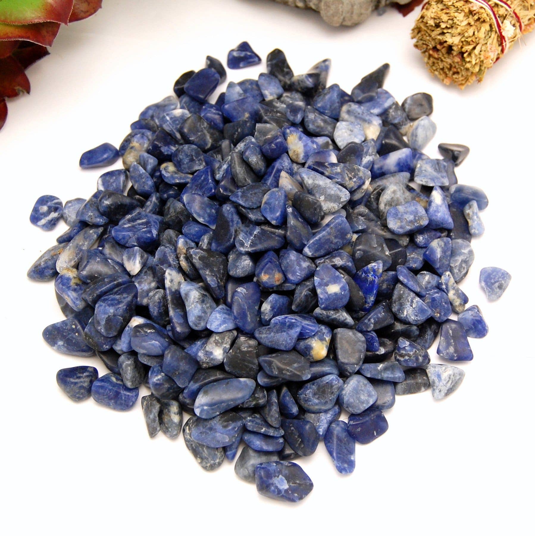Rock Paradise - Wholesale Spiritual Stone/Crystal - Crystal Blue Sodalite Tumbled Gemstones 1 lb Polished Stones3
