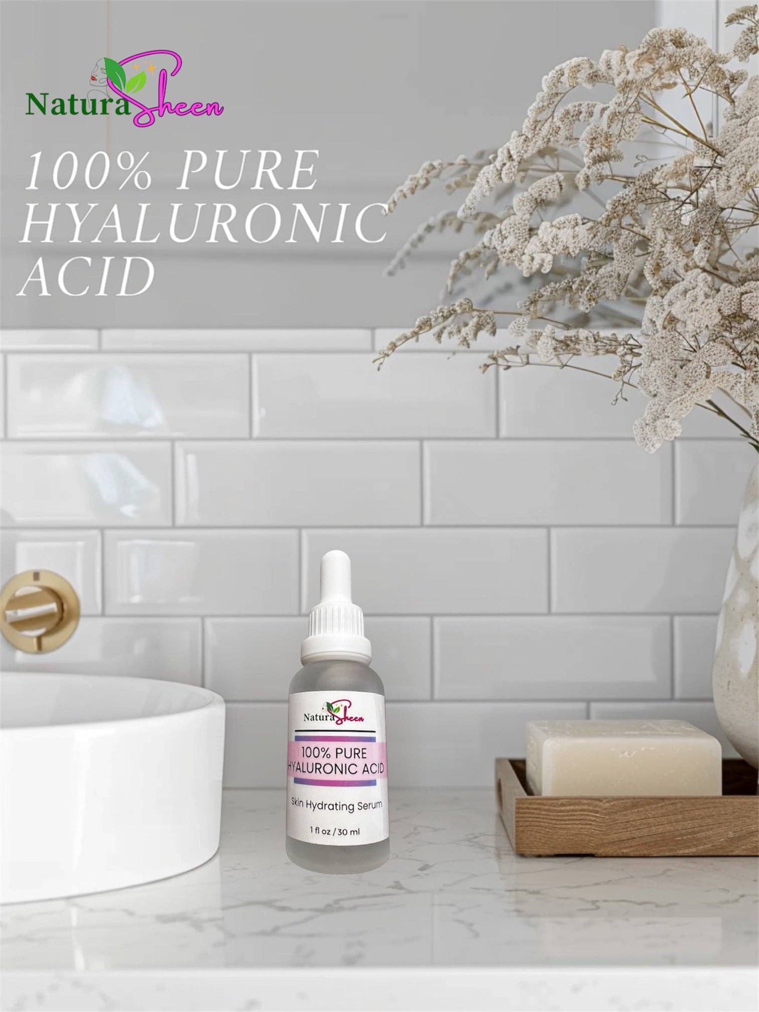 NaturaSheen Skin Care - Vendita all'ingrosso Sieri/creme concentrate per il viso - 100% ACIDO IALURONICO PURO. Siero Idratante per la Pelle4