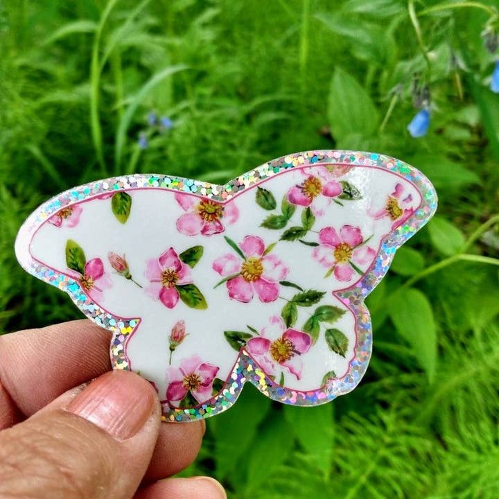 Adesivo a farfalla rosa ST1026 per la vendita all'ingrosso da parte di Dancing Raven Designs