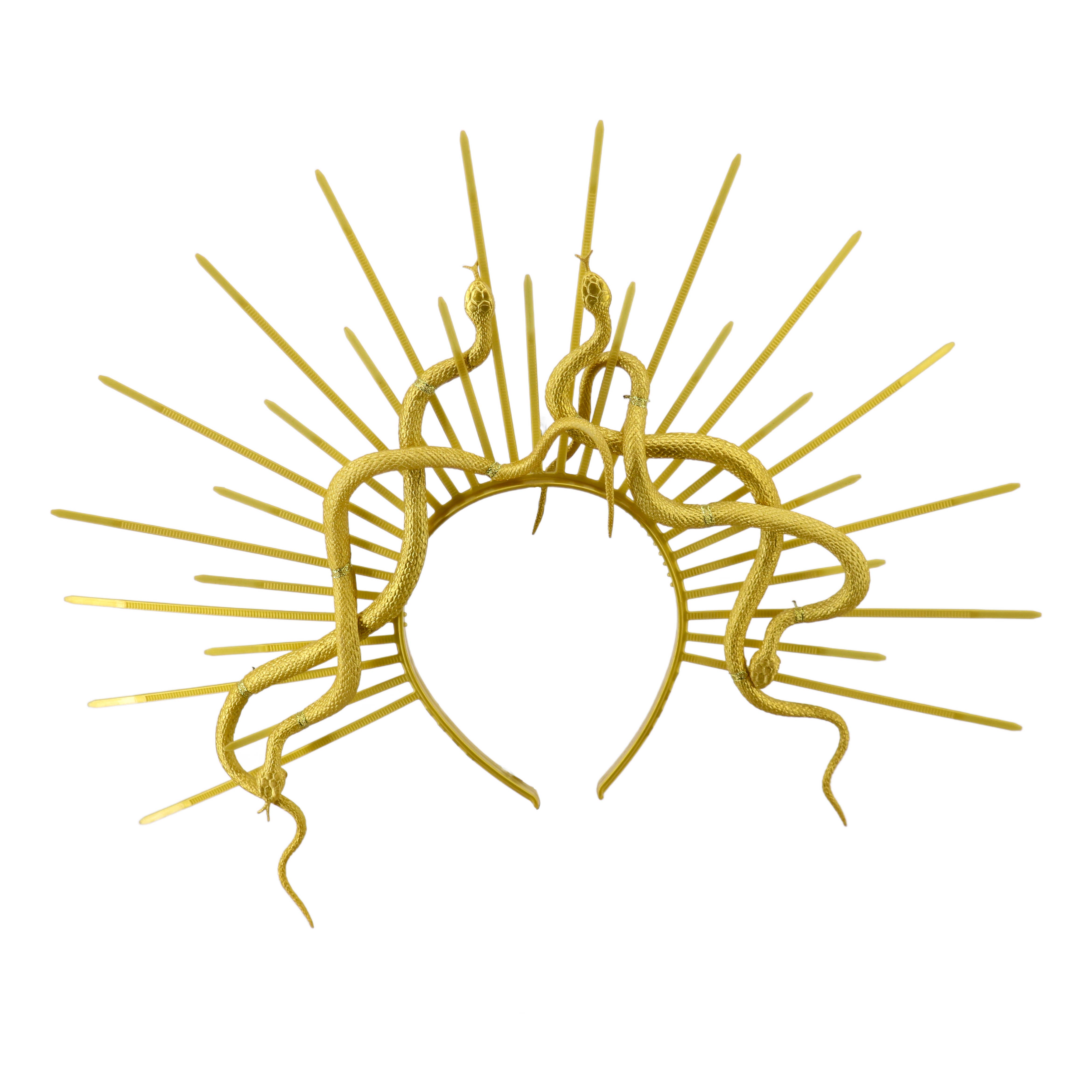 Western Fashion - Wholesale Fashion Headband - Women's - 70144-Double serpent halo headband medusa snake1