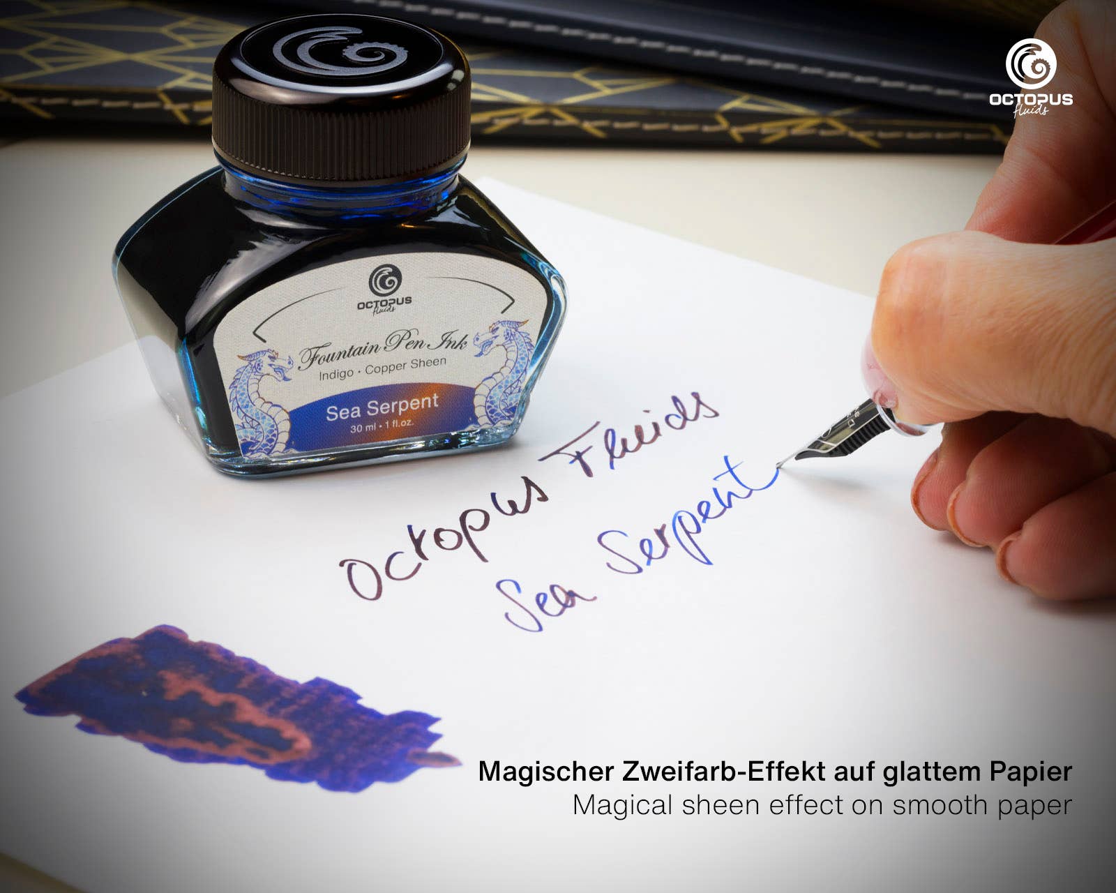 Octopus Concept GmbH - Wholesale Writing Ink - Sheen Sea Serpent Blue Fountain Pen Ink 30ml2