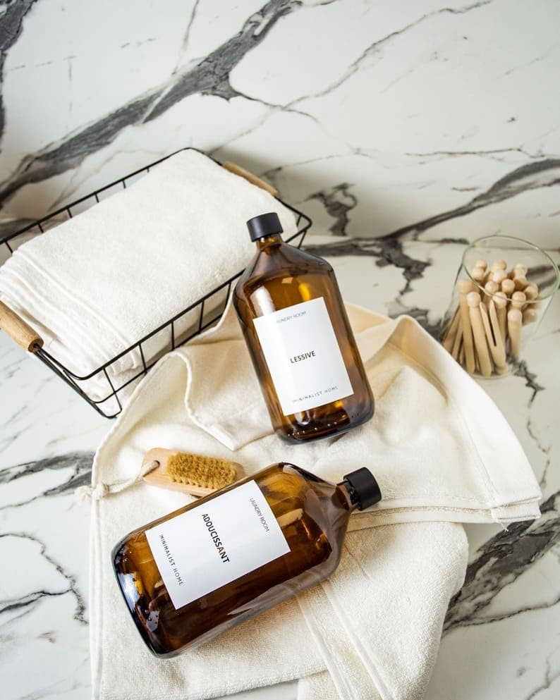 The Minimalist Home – Großhandel Seifenspender – Bernsteinfarbene Glasflasche für Waschmittel oder Weichspüler – 1 Liter2