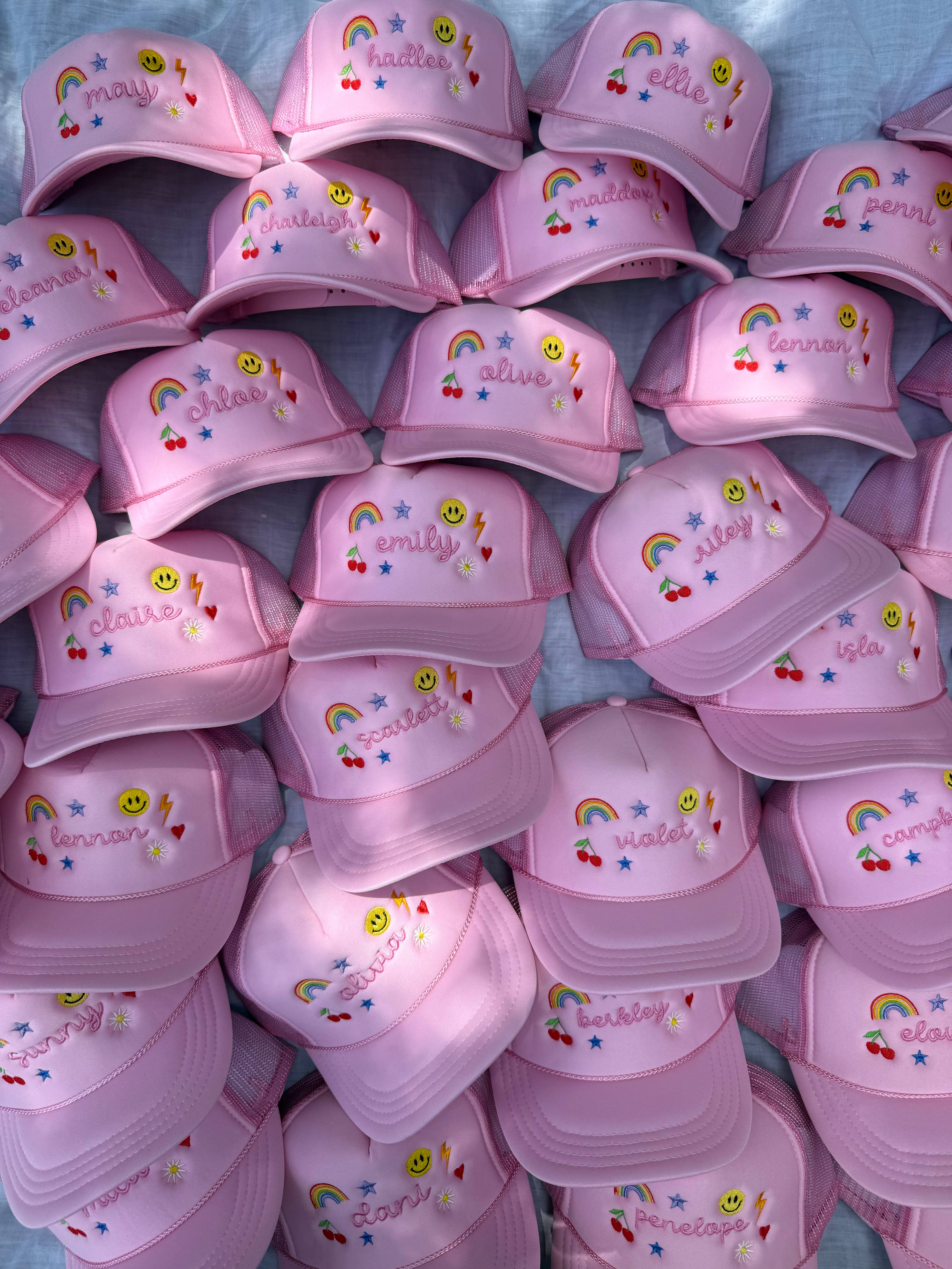 Sundrop - Wholesale Kids Hat - Kids - Personalized Kids Charm Pink Trucker Hat (Mama & Mini Match)3