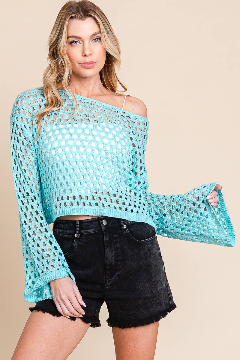 Sewn and Seen - Wholesale Knit Top - Women's - Crochet Long Sleeve Crop Top5