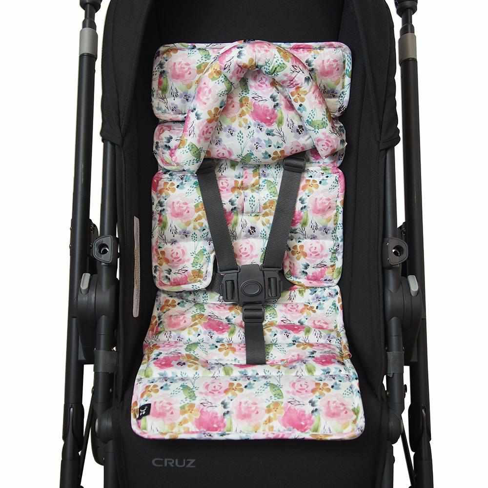 Outlook Baby - Wholesale Stroller Cover/Accessory - Baby - Mini Pram Liner with adjustable head support - Floral Delight3