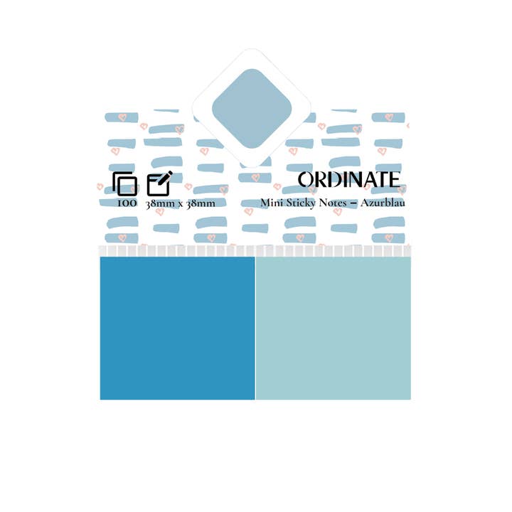 ordinate - Wholesale Sticky Notes - Mini Sticky Notes Azure Blue | Sticky Notes | Sticky Notes
