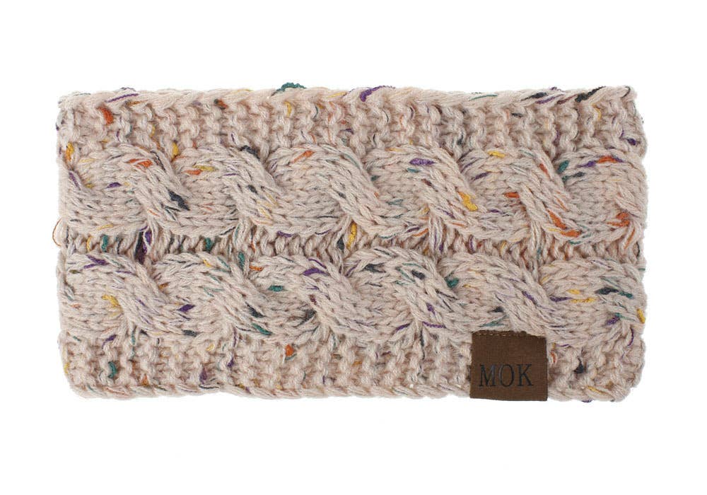 MKS America - Wholesale Fashion Headband - Women's - Plain Cable Knit Head Wrap Thermal fleece lined headband2