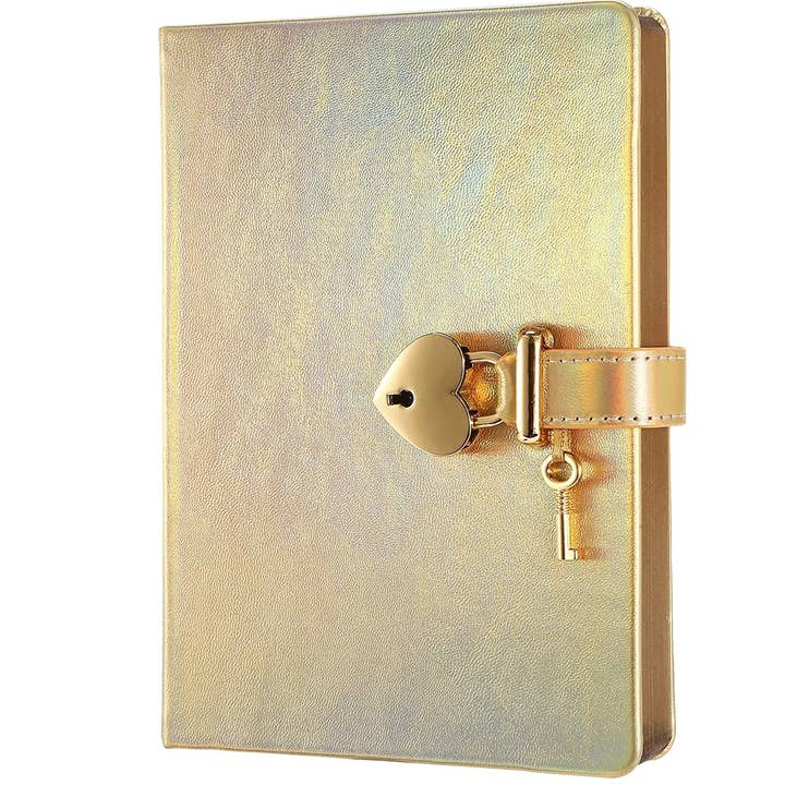 Iridescerende lås- og nøgle-dagbog til piger – 320 sider for engroshandel hos Victoria's Journals