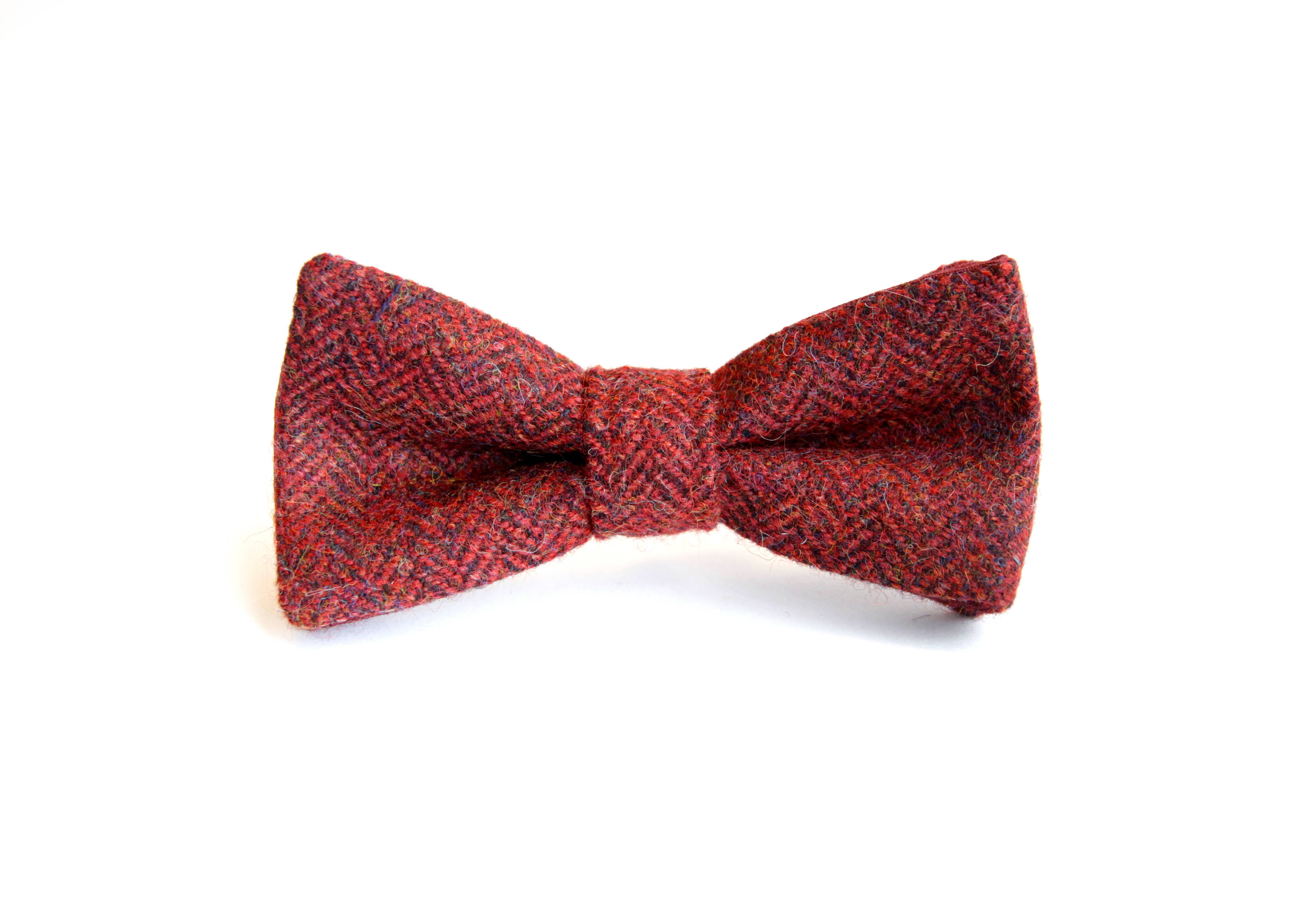 The Edinburgh Bow Tie Co. – wholesale Bow Tie - Men’s – Pre-tied Bow Tie - Red Herringbone Tweed0