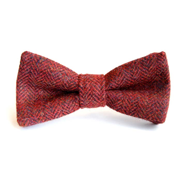 The Edinburgh Bow Tie Co. – wholesale Bow Tie - Men’s – Pre-tied Bow Tie - Red Herringbone Tweed0