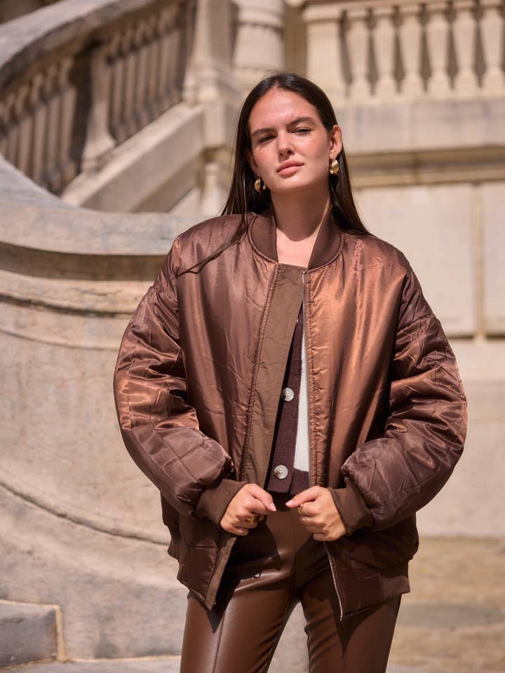 Orice - Wholesale Bomber Jacket - Women's - Long reversible satin bomber jacket - Orice0