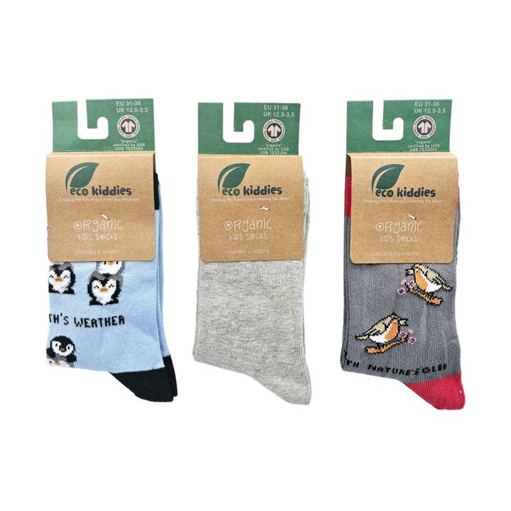 Lot de chaussettes pour enfants en coton bio Nature's Friends pour la vente par Eco Kiddies Kids Socks