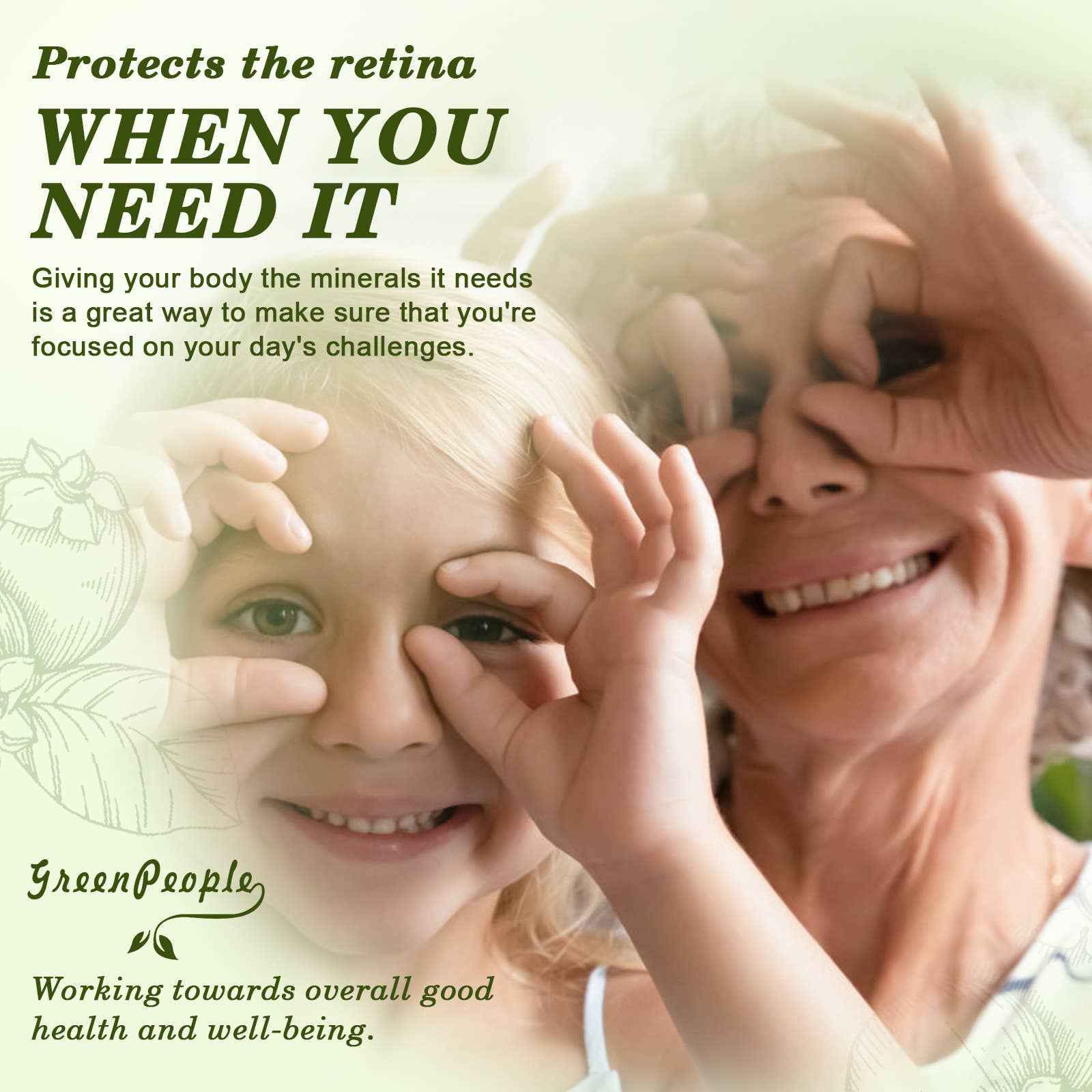 GreenPeople - Vente Supplément oral/vitamine - GREENPEOPLE (Lot de 12) Complexe Vision Lutéine 6-en-19