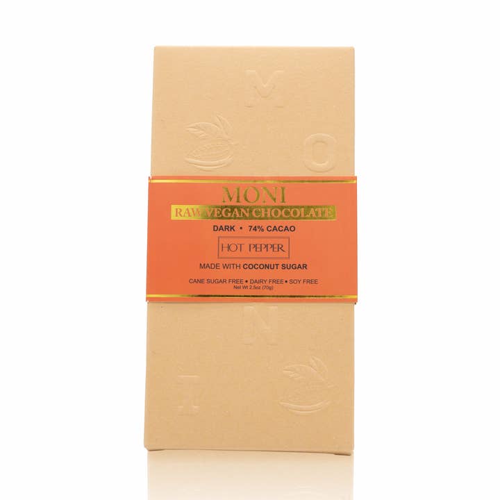Dark Raw Vegan 74% Cacao Hot Pepper por atacado de MONI