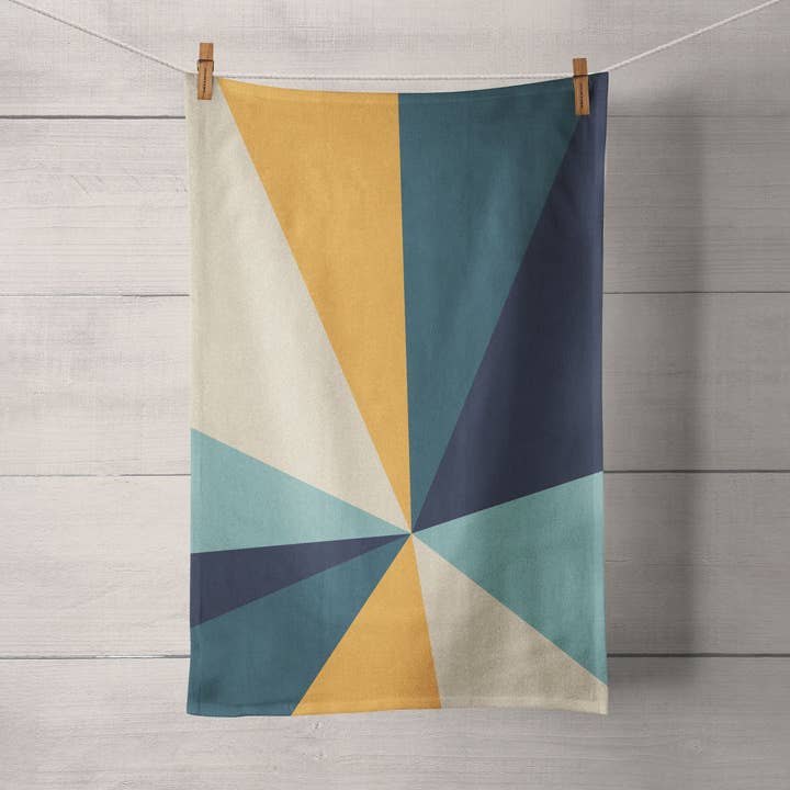 Theedoek: 70's Sunrise geometrisch paneel voor wholesale door Sam and Zoey