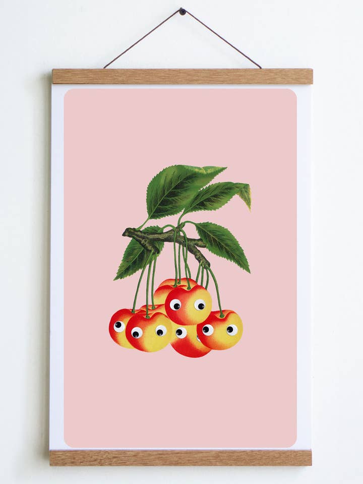 Googly Cherries Print for wholesale by Stay Home Club
