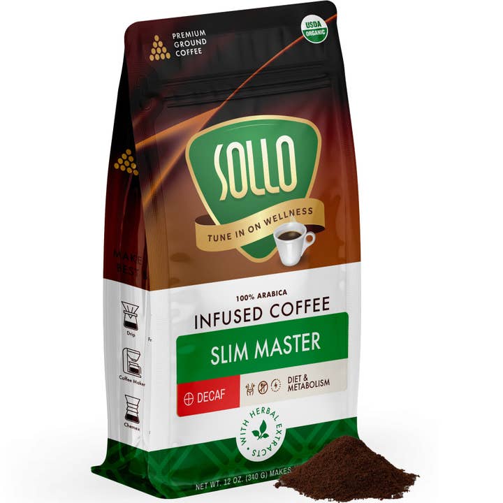 Slim Master, Café Moulu Décaféiné, 12 oz pour la vente par Sollo Wellness