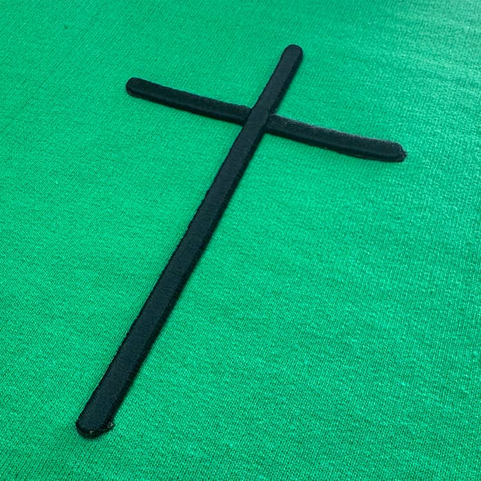 Cross Oversized Pocket Embroidered Patch for wholesale by Trendy Transfers