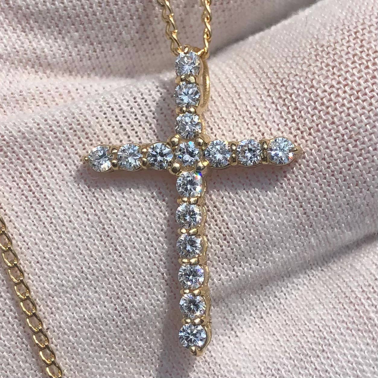 Geneve Diamond - Wholesale Pendant/Charm Necklace - 1 Carat VS Diamond Cross Pendant Real Lab Necklace 14K Gold4