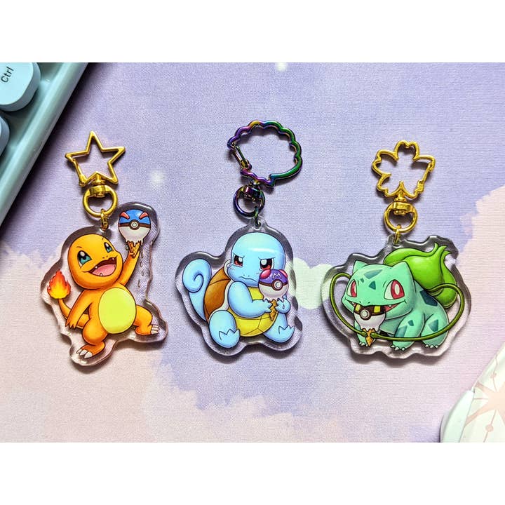 Bubbly Seed LLC – Großhandel Schlüsselanhänger – Damen – OG Poke Friends doppelseitiger Acryl-Schlüsselanhänger mit Glitzer2