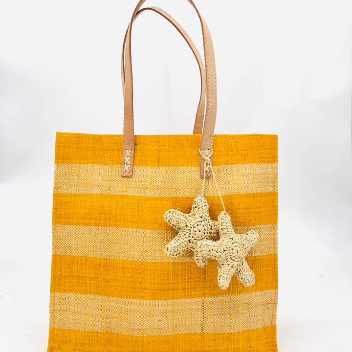 Shebobo - Wholesale Beach Bag - Starfish Straw Tote Bag with Crochet Starfish Charm