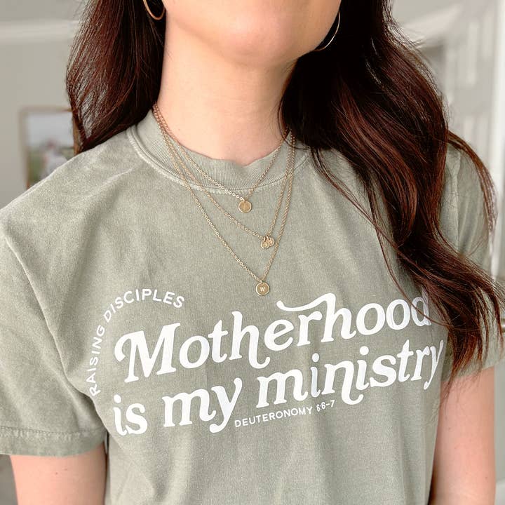 Motherhood is My Ministry Tee for wholesale by The Anastasia Co