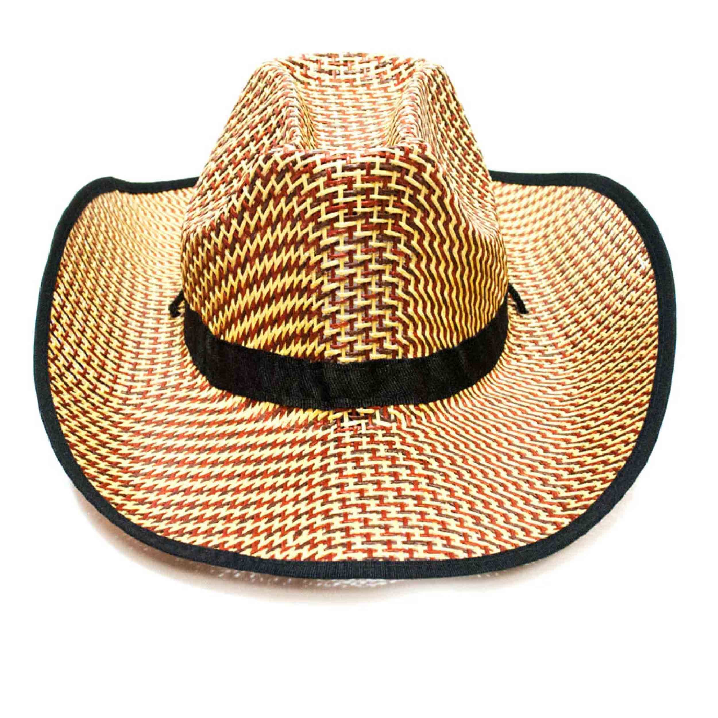 HALLEE - Wholesale Straw Hat - Unisex - Unisex Summer Straw Cowboy Hat - Assorted6