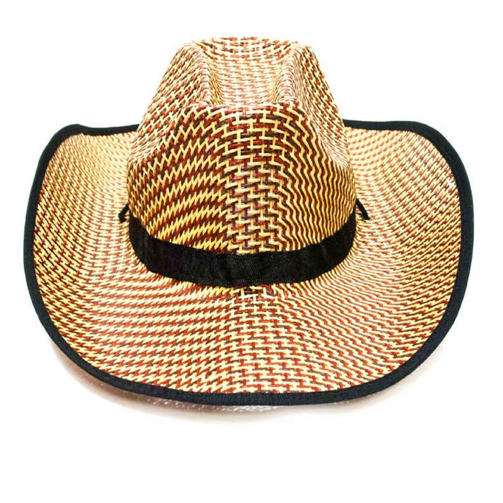 HALLEE - Vente Chapeau de paille – unisexe - Chapeau de cowboy en paille d'été unisexe - Assortiment6