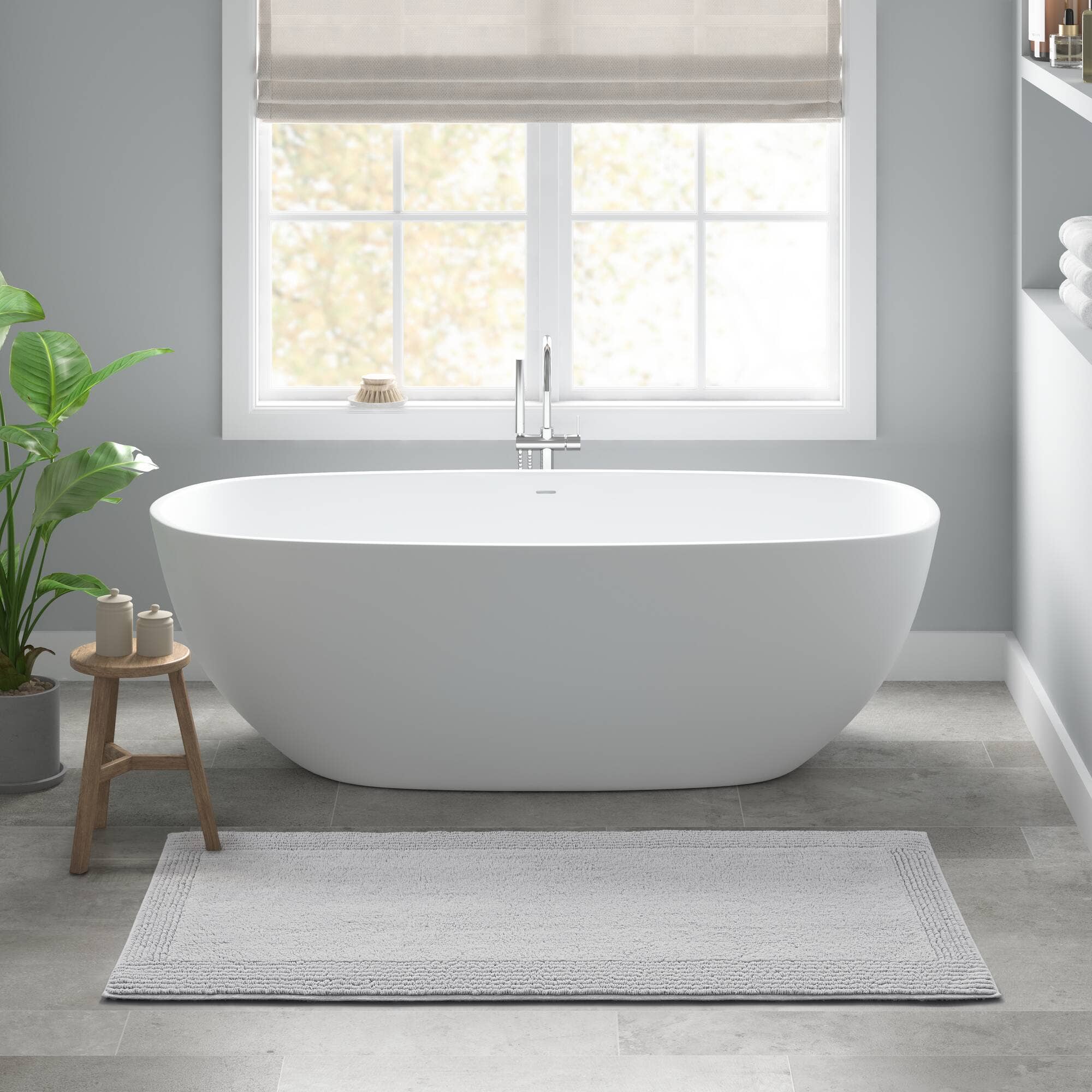 Olliix - Wholesale Bath Mat - Reversible Cotton Bath Rugs, Grey6