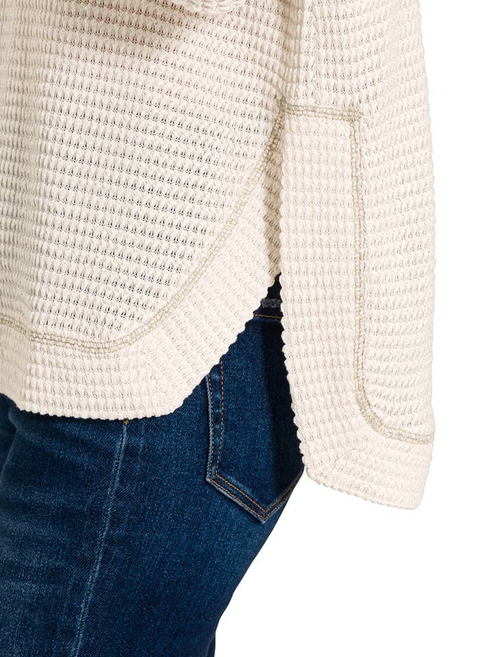 42POPS - Wholesale Knit Top - Women's - ....SI-26787 Hi Low Exposed Seam Long Sleeve Top