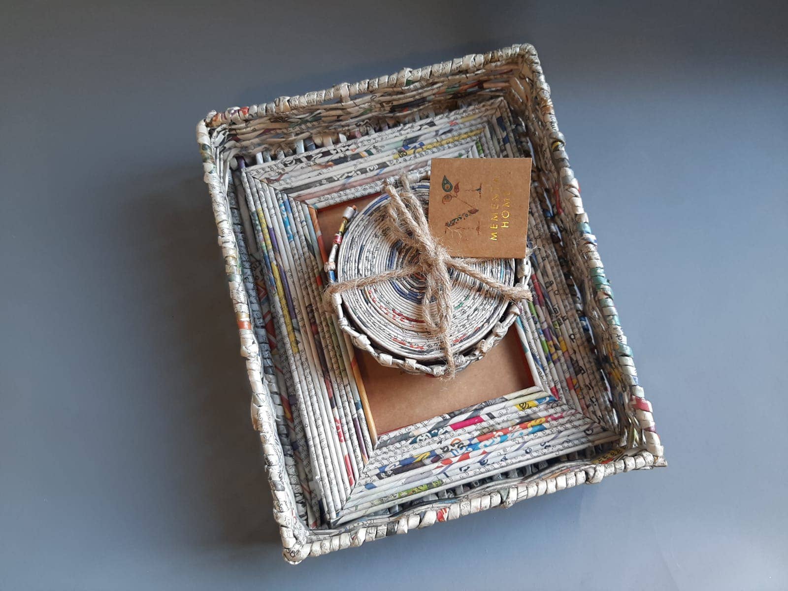 Mementa Home - Wholesale Gift Bag Set/Pack - Recycle Newspaper Gift Set1