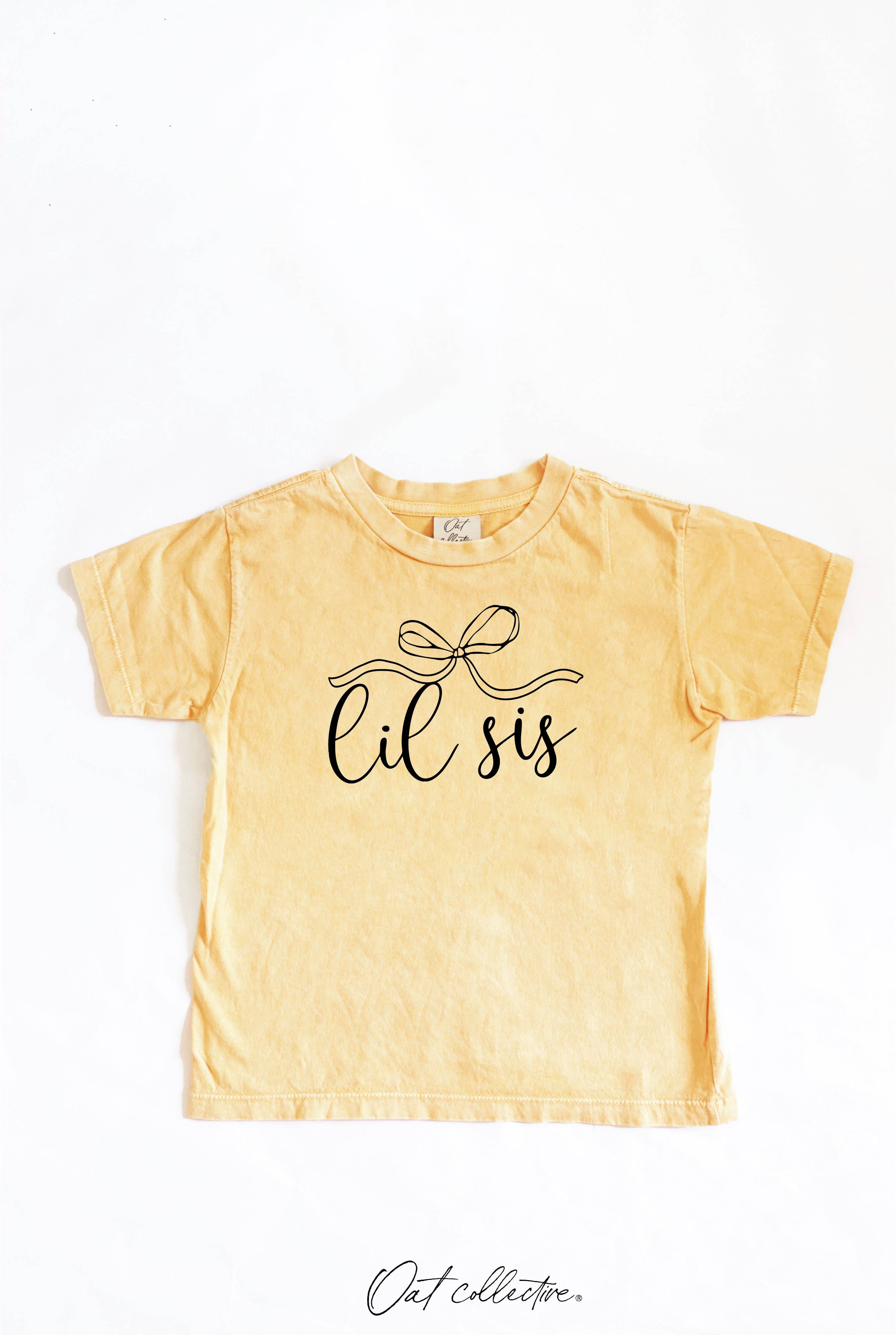 OAT COLLECTIVE - Wholesale Screen Printed T-Shirt - Kids - LIL SIS Toddler Washed Graphic Top0