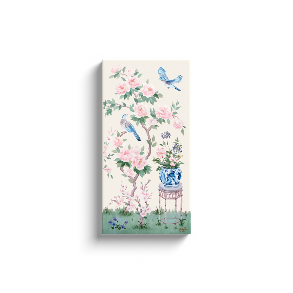Elizabeth Alice Studio - Wholesale Painting/Drawing - June, an ivory chinoiserie canvas wrap0