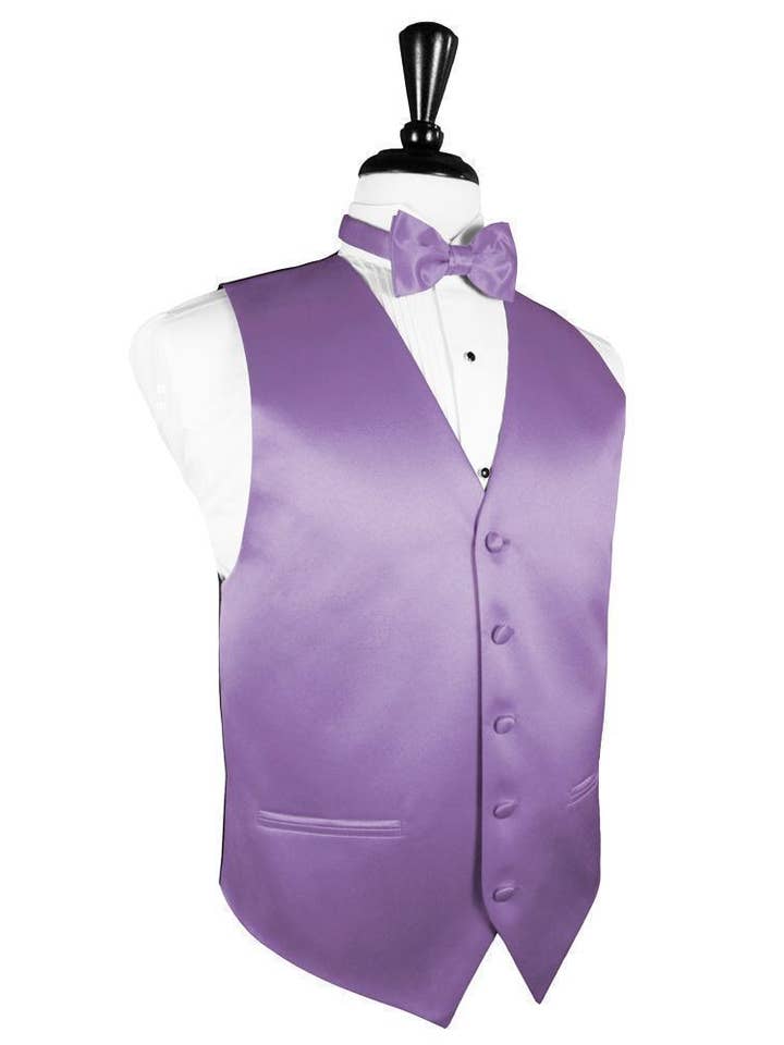 Wisteria Luxury Satin Tuxedo Vest for wholesale by Cardi International