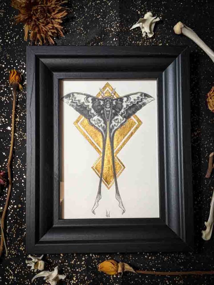 Soft, You Wind - Silk Moth - Original Drawing for wholesale by Studio Umbralux