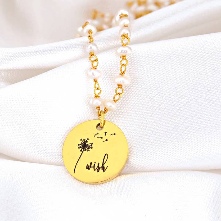 Personalized freshwater pearl necklace and engraving service for wholesale by MadamLili