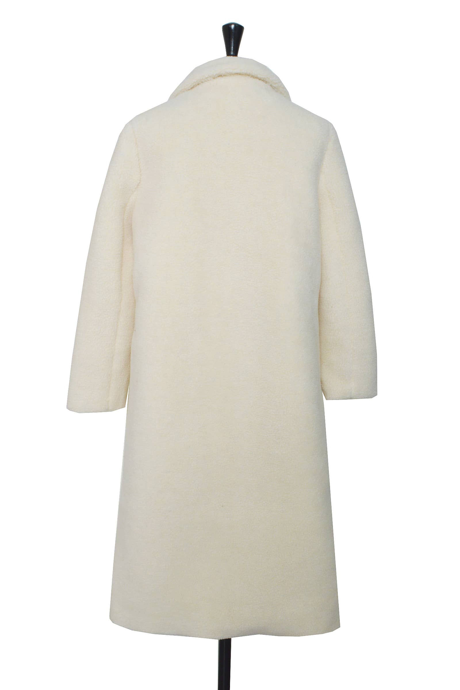 ELLI WHITE - Vente Manteau – femme - Manteau laine de mouton long à fermeture crochet2